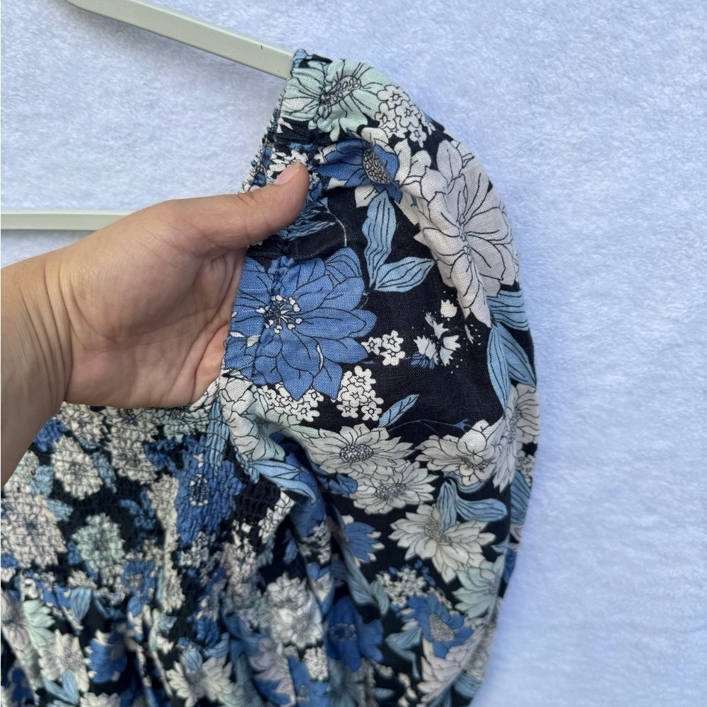 J. Crew Blue and White Floral Long Sleeve Dress size SP - Picture 15 of 15